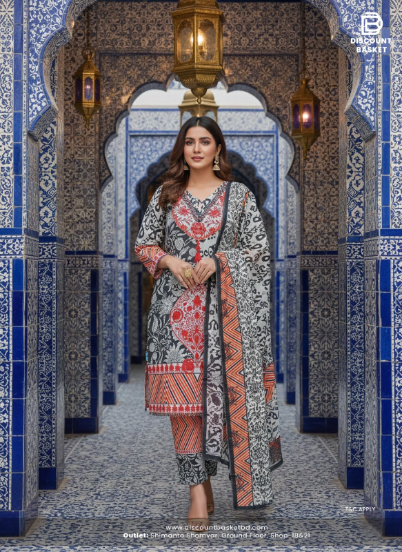 Pakistani Slub Cotton Printed Dress